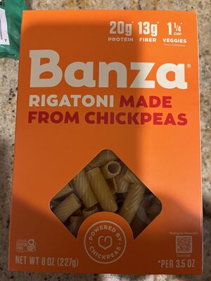 Rigatoni made from chickpeas